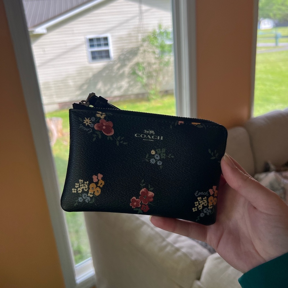 Coach Black Floral Women's Wristlet